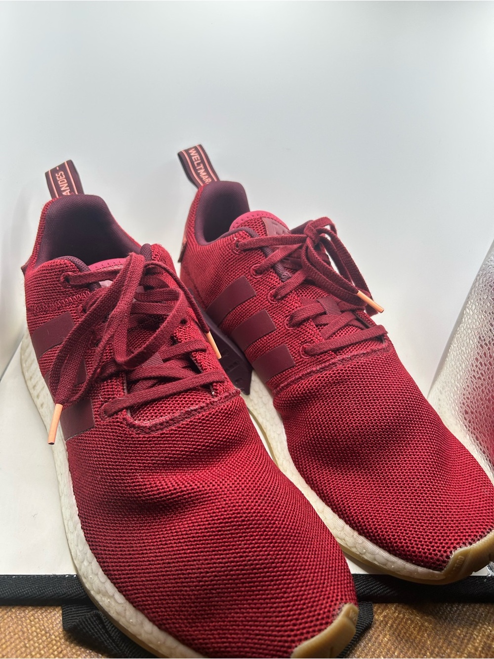 adidas NMD R2 Collegiate Burgundy CQ2404 Men's Size 11 Maroon Boost Sneakers - Picture 3 of 11